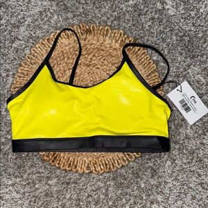 XL Yellow and Black Sports Bra